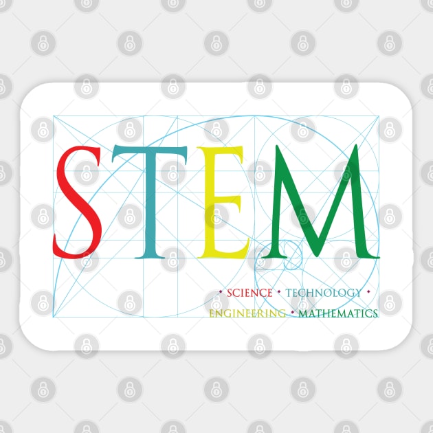 STEM with Golden Ratio, Science, Technology, Engineering, Mathematics Sticker by Stonework Design Studio